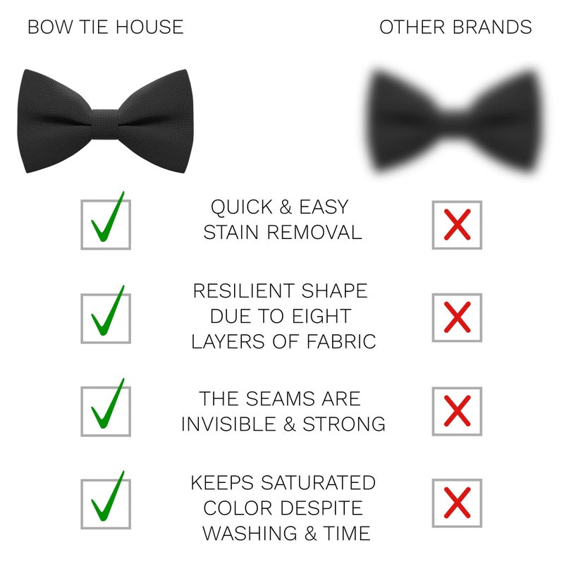 Bow Tie House ربطة عنق توكسيدو للأطفال الرضع والأطفال الصغار - ربطة عنق سوداء لطيفة للأولاد - قماش مسبق الربط، قابلة للتعديل، موضة ملونة صغيرة للأطفال في المتجر (صغير، أسود) - Image 3